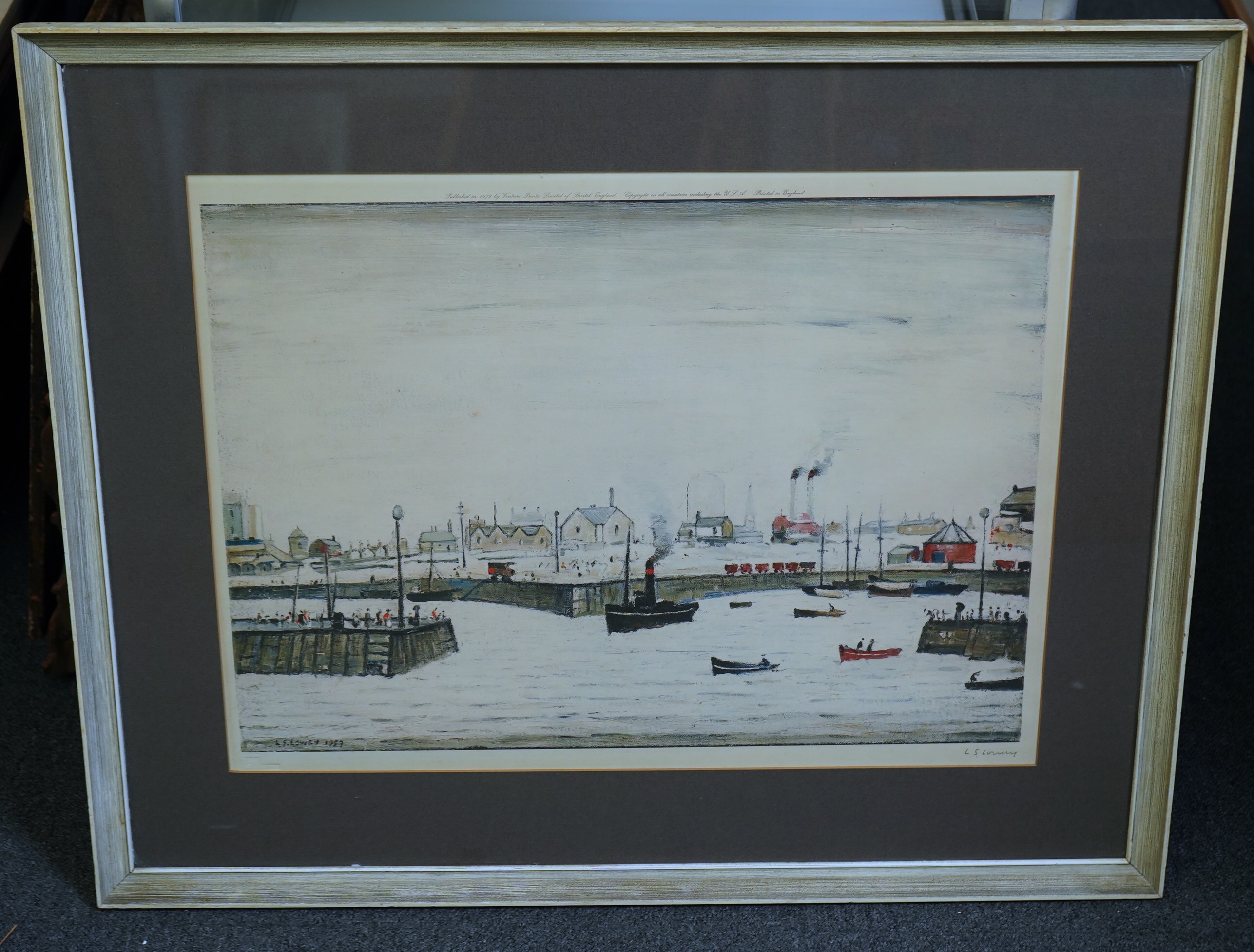 Laurence Stephen Lowry RA, RBA (1887-1976), 'The Harbour', lithograph, 40 x 55.5cm